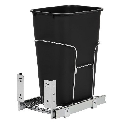 Pull-Out Trash Can with Full Extension Slides, Space-Saving Garbage Can Recycling Bin for Under Kitchen Cabinet, Under Mount Waste Container