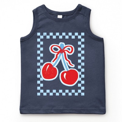 The Juniper Shop Patriotic Cherries Checkered Youth Tank Top