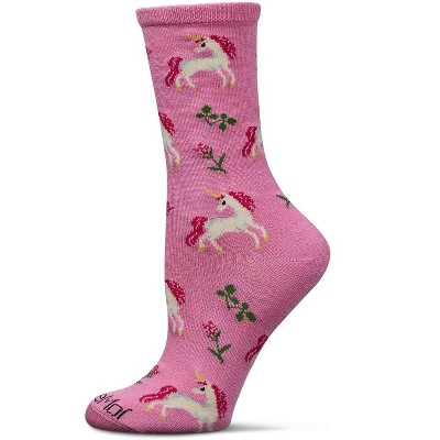 Memoi Magical Unicorns Bamboo Blend Crew Socks