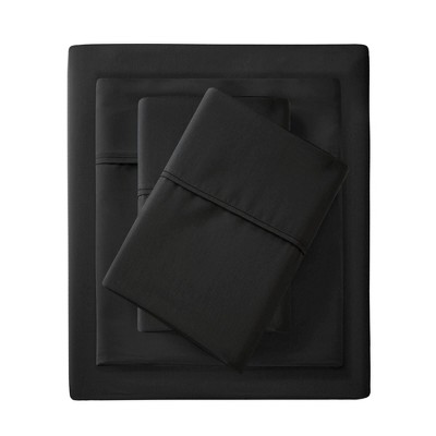 Madison Park 1500 Thread Count 4pc Cotton Blend Sheet Set Black