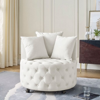 PAGED Modern Lazy Sofa Chair with Armrests, Comfy Velvet Fabric Accent Chair for Bedroom, Living Room to Read, Watch TV