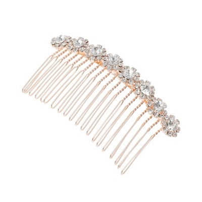 Unique Bargains Women's Portable Sunflower Side Comb 1 Pc