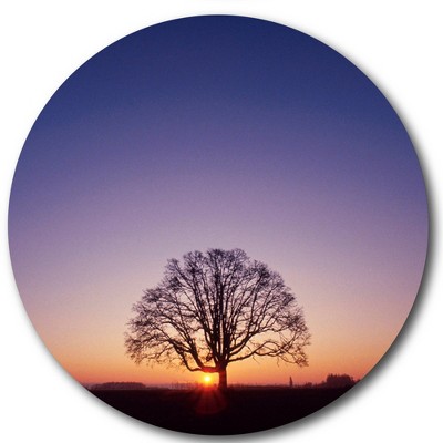 Courtside Market Global Wonders Photography Collection, The Tree At The Purple Sky Statement Piece Wood Décor