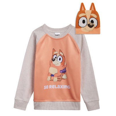 Bluey Fleece Raglan Sweatshirt and Cotton Gauze Hat Toddler