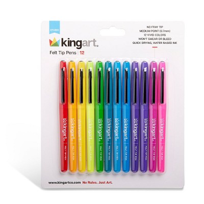 KINGART Felt Tip Pens 12 Colors