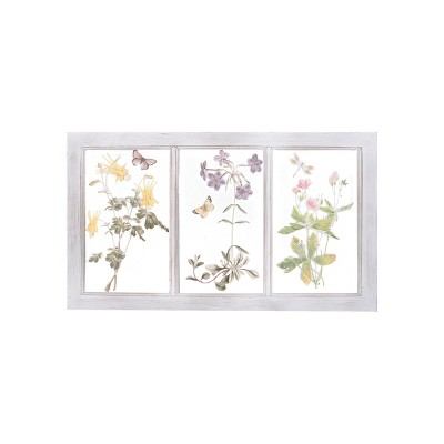 Gallerie II Spring Wildflower Flower Windowpane Wall Art Decor
