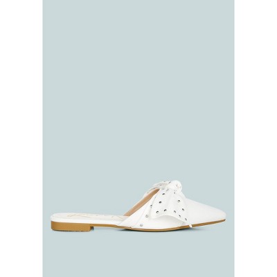 Makeover Studded Bow Flat Womens Mules Women