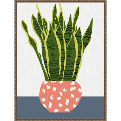 Amanti Art Potted Plant by Jen Bucheli Canvas Wall Art Print Framed 23 x 30-in.
