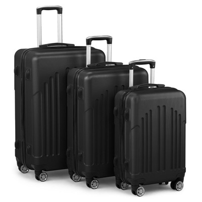 Karl Home Luggage Set of 3, ABS PC Hardside Suitcase Sets with TSA Lock 4 Spinner Wheels Green