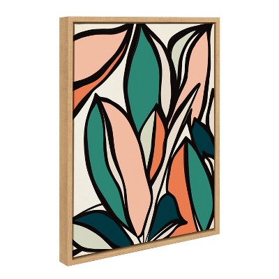 Kate & Laurel All Things Decor 18"x24" Sylvie Fanciful Ficus 2 Wall Art by Alicia Bock Natural: Modern Canvas, Plastic Framed