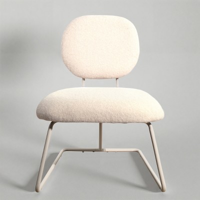 Art Leon Fabric Upholstered Armless Accent Chair with Colored Iron Legs