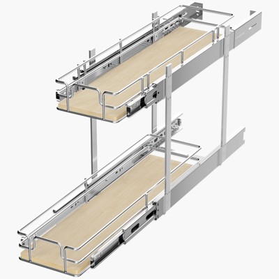 LOVMOR 2 Tier Individual Pull Out Cabinet Organizer, Slide Out Wood Shelves Organizers, Pull Out Drawers Organization and Storage for Kitchen Cabinet