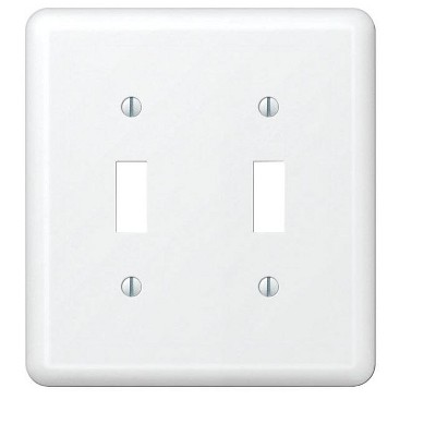 Amerelle Devon White 2 gang Stamped Steel Toggle Wall Plate 1 pk