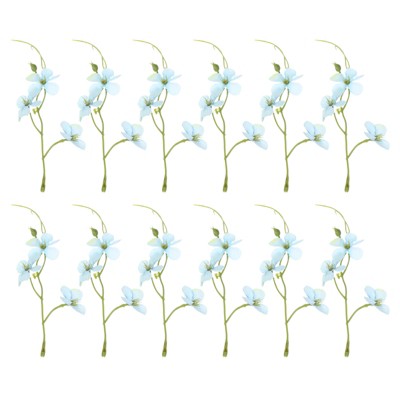 Unique Bargains Plastic Lifelike Appearance Decorative Artificial Orchid Flowers 12 Pcs