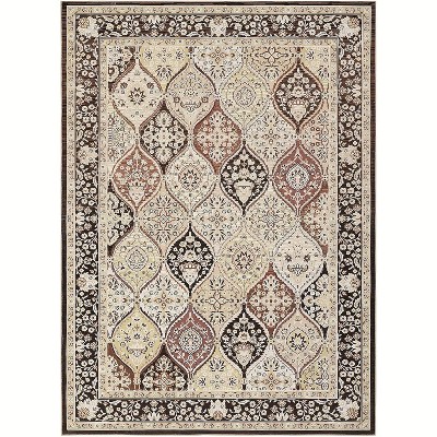 Modern Geometric Trellis Washable Area Rug - Non-Slip Low-Pile Indoor Carpet for Living Room, Bedroom, Dining Room & Office