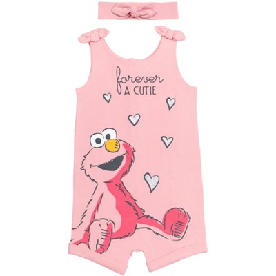 Sesame Street Elmo Romper Headband Newborn to Infant