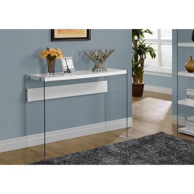 NicBex Console Table with Tempered Glass Side Design,Stylish Minimalist Entryway Table,Modern Couch Table for Living Room
