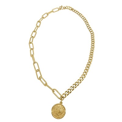 Adornia Tarnish Resistant Coin Mixed Chain Necklace