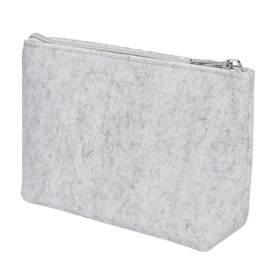 Unique Bargains Office Felt Stationery Storage Zipper Pen Pencil Bag