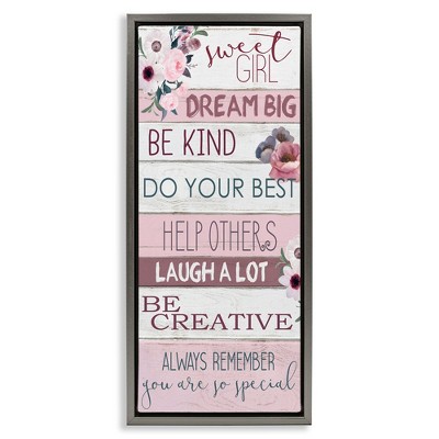Stupell Industries Sweet Girl Inspirational Phrases, 15" x 31"