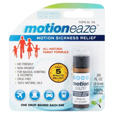 Motioneaze Motion Sickness Relief for Nausea, Dizziness & Vomiting - Non-drowsy - 0.08 fl oz/20 applications 