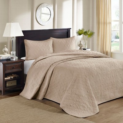 3 Pcs Elegant Reversible Fitted Bedspread Set, Classic Stitch Pattern Rich Depth and Texture Bedding Set, All Season Home Textile fits Lux Bedroom Decor