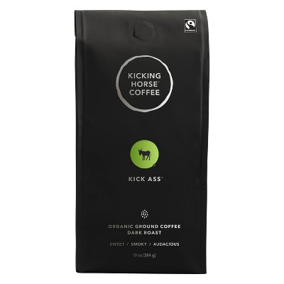Kicking Horse Coffee Kick *** Dark Roast Fair Trade Certified Organic Ground Coffee - 10oz