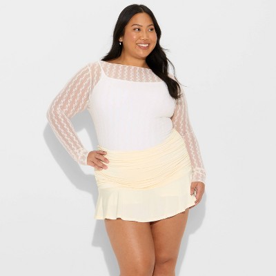Women's Ruched Knit Mini A-Line Skort - Wild Fable™