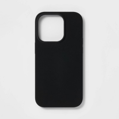 Apple iPhone 14 Pro Magnetic Case - heyday™ Black Silicone: Wireless Charging Compatible