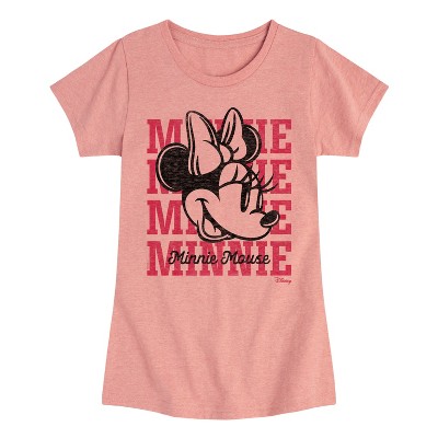 Girls' - Disney - Minnie, Minnie, Minnie Mouse Fitted Short Sleeve Graphic T-Shirt