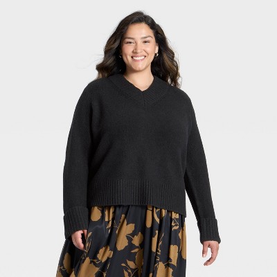Women's Cozy Knit Boxy Pullover Sweater - A New Day™