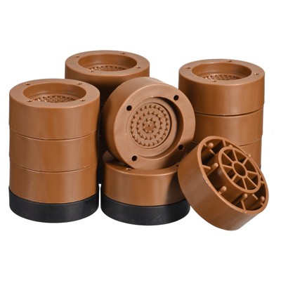 Unique Bargains Adjustable Anti-Slip Chair Table Round Furniture Risers 4 Set
