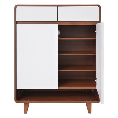 YIYIBYUS Shoe Storage Cabinet Floor Shoe Storage Organizer Rack With 2 Doors