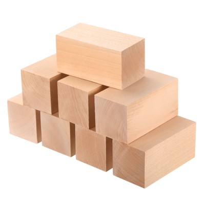 Unique Bargains Natural Solid Straight Grain Basswood Square Carving Blocks 8 Pcs 4"x2"x2"