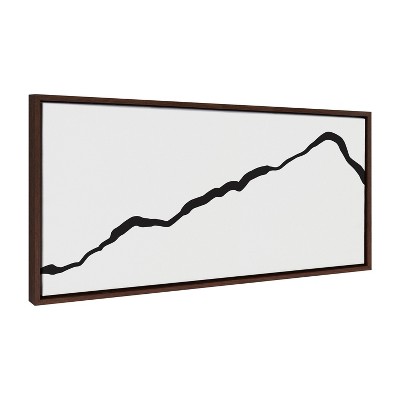 Kate and Laurel Sylvie Elevated Abstract Minimalist Mountain Landscape Framed Canvas by The Creative Bunch Studio