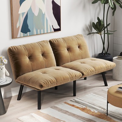 Airsurfer Contemporary 2-Seater Sofa, Velvet Upholstery, Comfortable, Durable, Ideal for Small Spaces, Easy Assembly