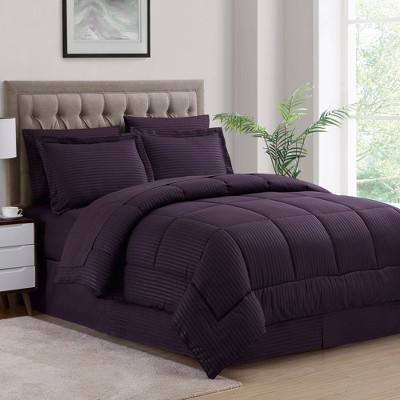 8 Piece Embossed Dobby Stripe Bed In A Bag All Season Complete Set by Sweet Home Collection®