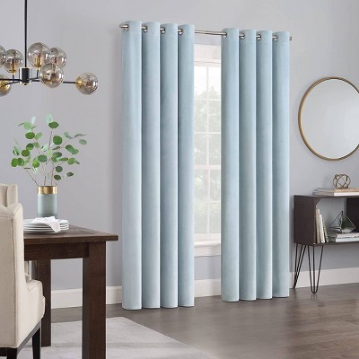 Eclipse 2pc Aurelia Velvet Room Darkening Grommet Noise Reduction Window Curtains