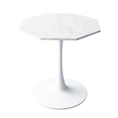 Dexmalle Modern Octagonal Coffee Table with Printed Black Marble Table Top