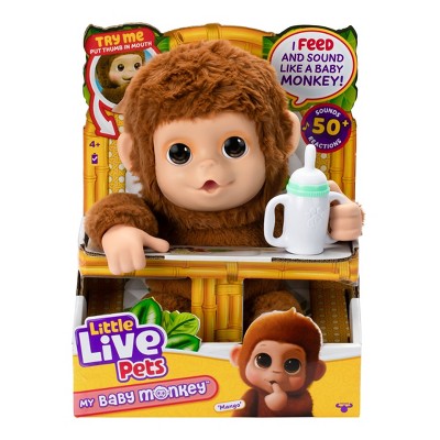Little Live Pets My Baby Monkey - Mango: Interactive Sensory Development Toy, Plastic & Fabric