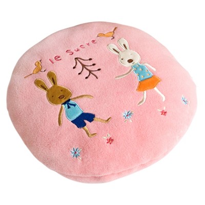 Slickblue Sugar Rabbit Fleece Throw Blanket, 31.5"x43.3", Cozy & Soft, Zippered Cushion & Blanket with Bunny Embroidery
