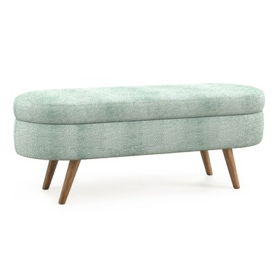 Cesicia 43.5"x16"x16" Ottoman Oval Storage Bench,Rubber Wood Legs