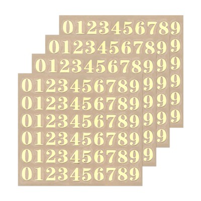 Unique Bargains 3D Small Self-Adhesive 0 to 9 Number Resin Sticker 4 Sheets