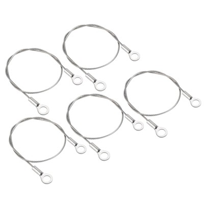 Unique Bargains Stainless Steel Light Outdoor Travel Luggage Safety Locking Cables 0.24" ID Eyelets