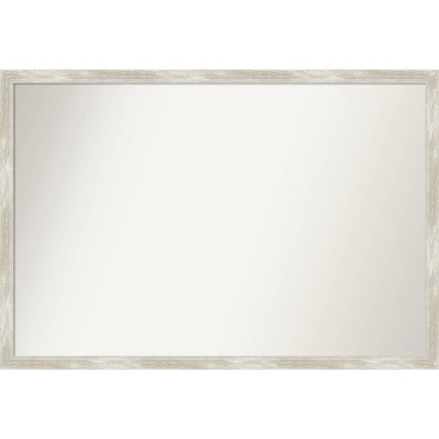 38" x 26" Non-Beveled Crackled Metallic Narrow Wall Mirror - Amanti Art: Modern Rectangle, Polystyrene Frame, Includes Mounting Hardware