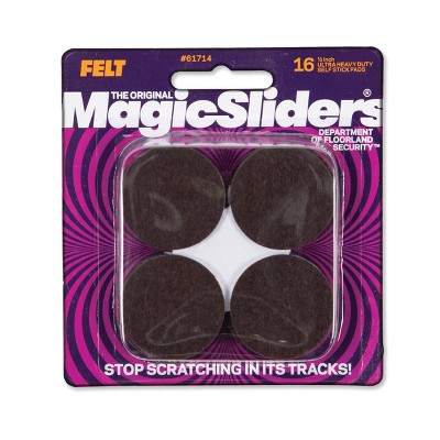 Magic Sliders 16pk 1.5" Round HD Adhesive Self Stick Felt Pads Brown