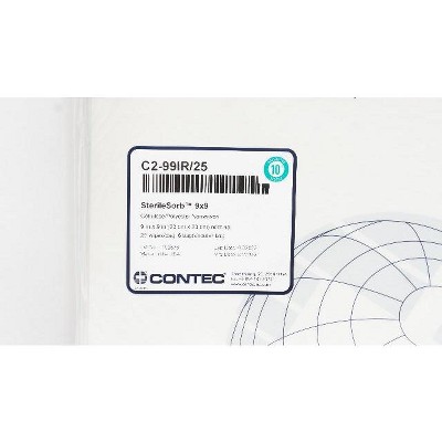 Contec SterileSorb Wipes 9" x 9" 25 Ct, CASE OF 60