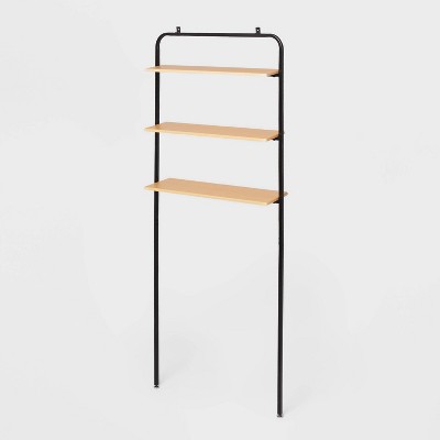 Over The Toilet Storage Black Metal and Wood - Brightroom™: Space-Saving Bathroom Organizer with 3 Fixed Shelves
