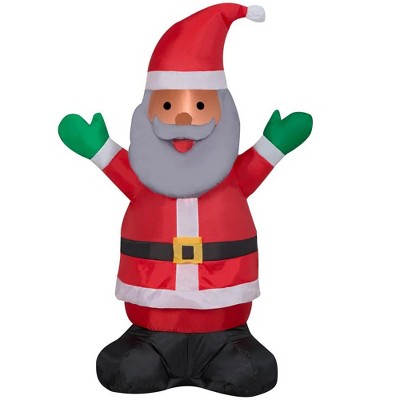 Holiday Living 4-FT Tall Pre-Lit Santa Christmas Inflatable with Gray Beard
