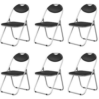ADILE Folding Chairs, Foldable Chairs with Padded Seats & Back, Set of 6